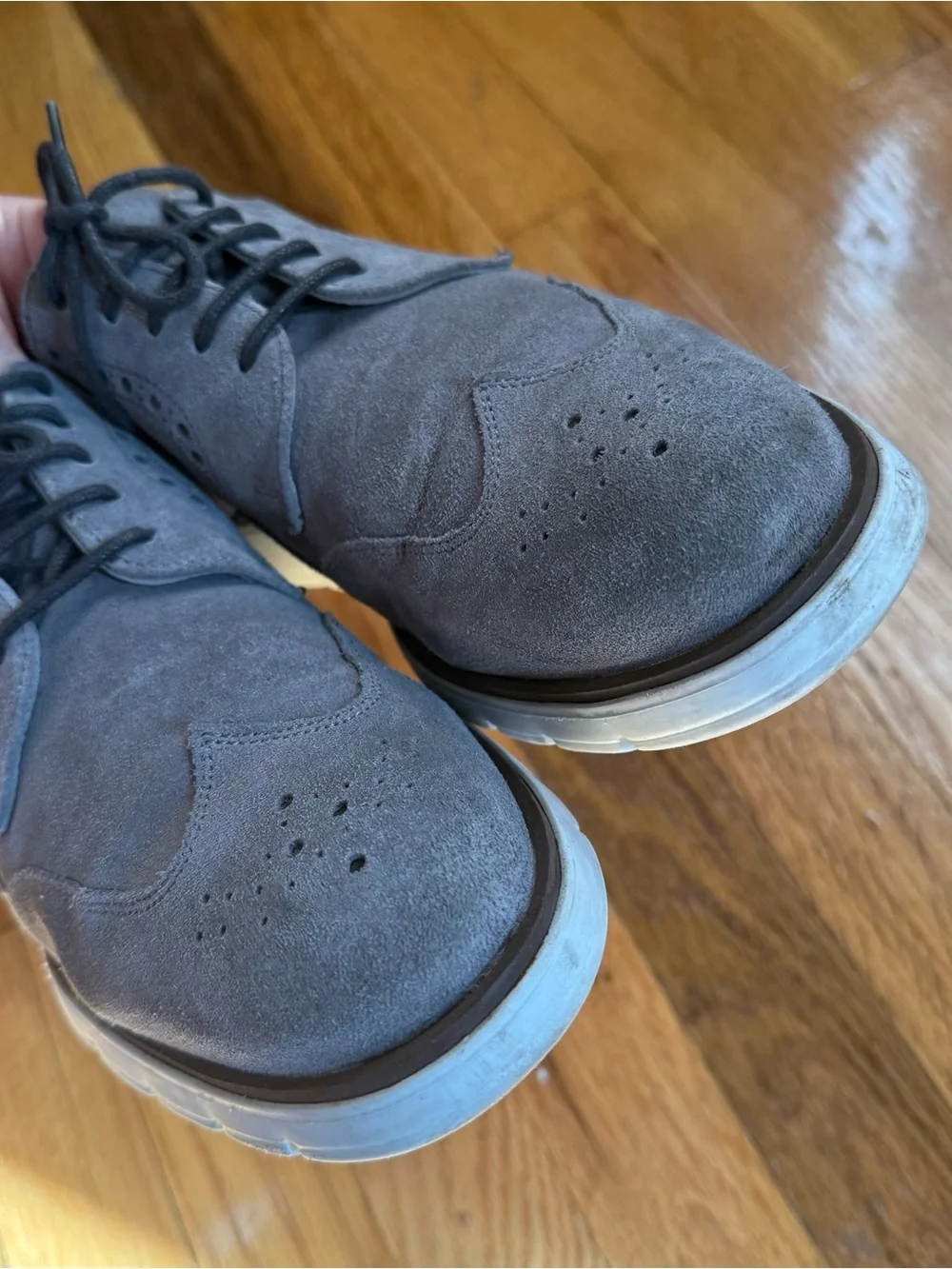 Men's Charles Tyrwhitt Gray Suede Wingtip Oxford Shoes Size 7
